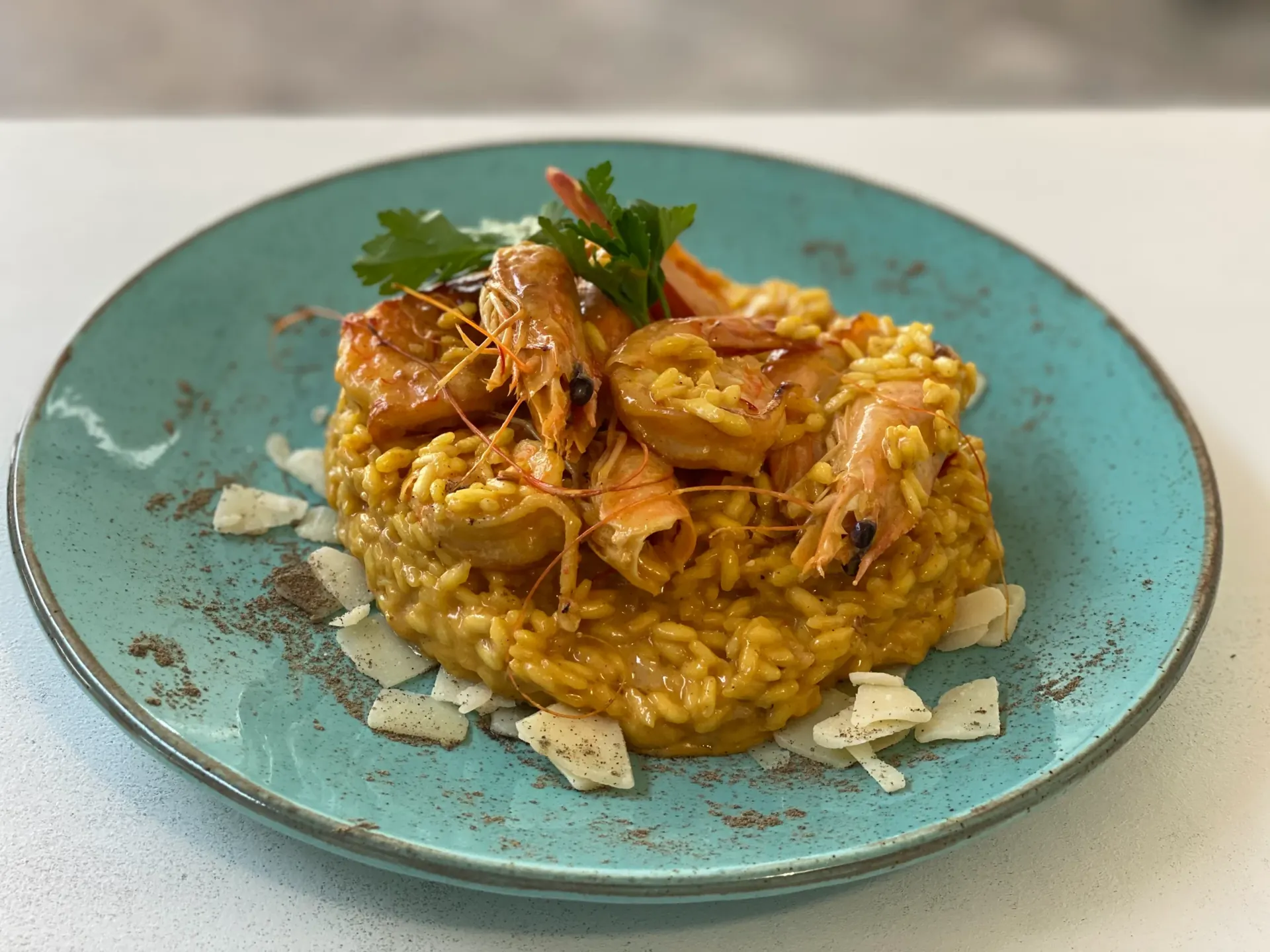 Prawn risotto with Kozani saffron